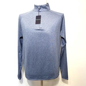 Peter Millar Blue Textured Quarter-Zip